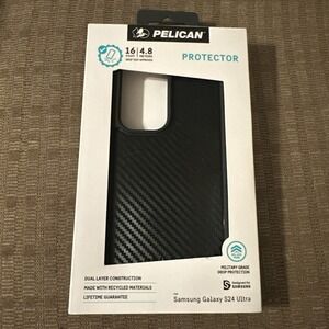 Pelican Protector Carbon Case for Samsung Galaxy S24 Ultra - Black ES1701